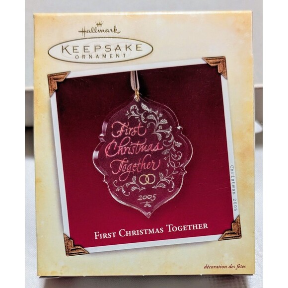 HALLMARK 2005 OUR FIRST CHRISTMAS TOGETHER ACRYCLIC ORNAMENT - Picture 1 of 4